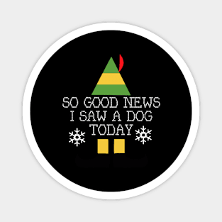 Good News Elf Quote Christmas Knit Magnet